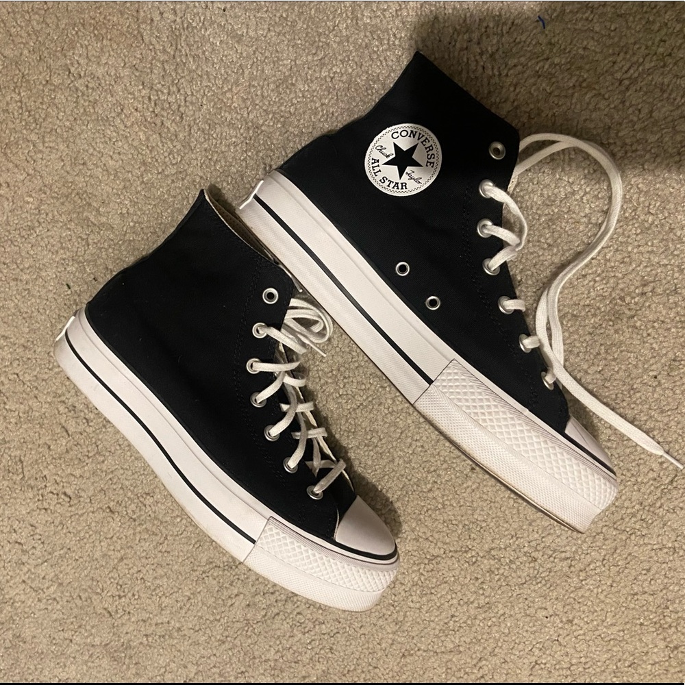 COPY - Brand new black hightop platform converse